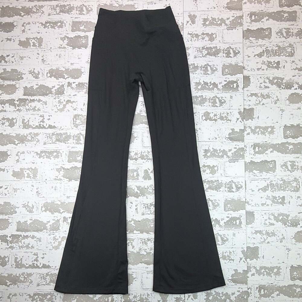 Playboy Pants Womens Small Black High Rise Flare Leg Yoga Lounge Pull On